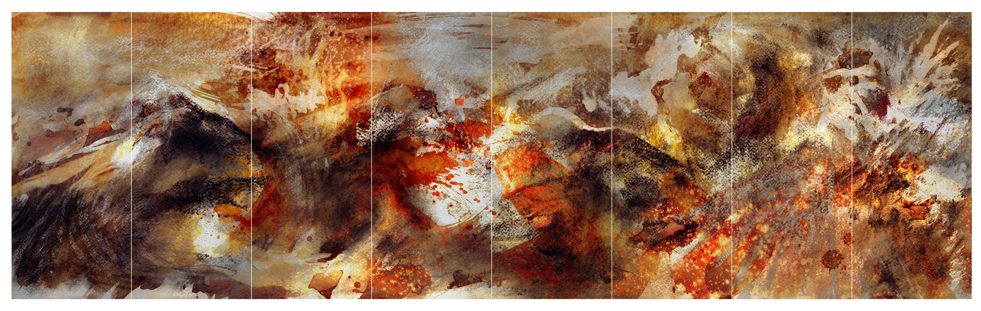 mural, giclee, digital painting, muralism, mountains, Andes, Chile, landscape, earth, volcano, eruption, lava