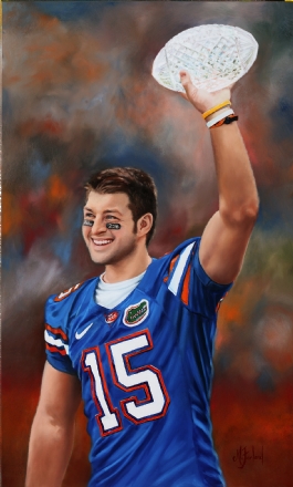 Tim Tebow painted portrait