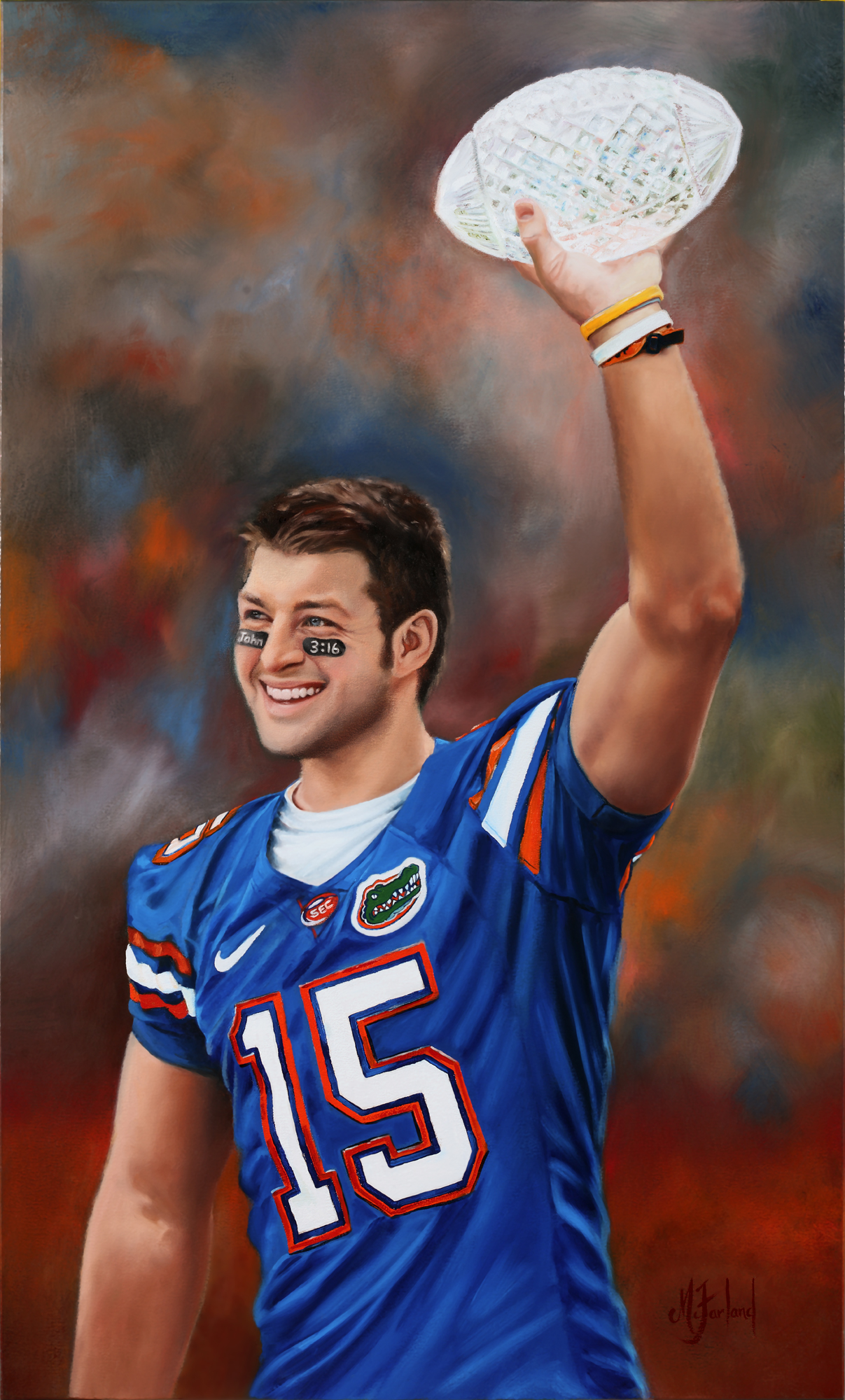 Tim Tebow painted portrait