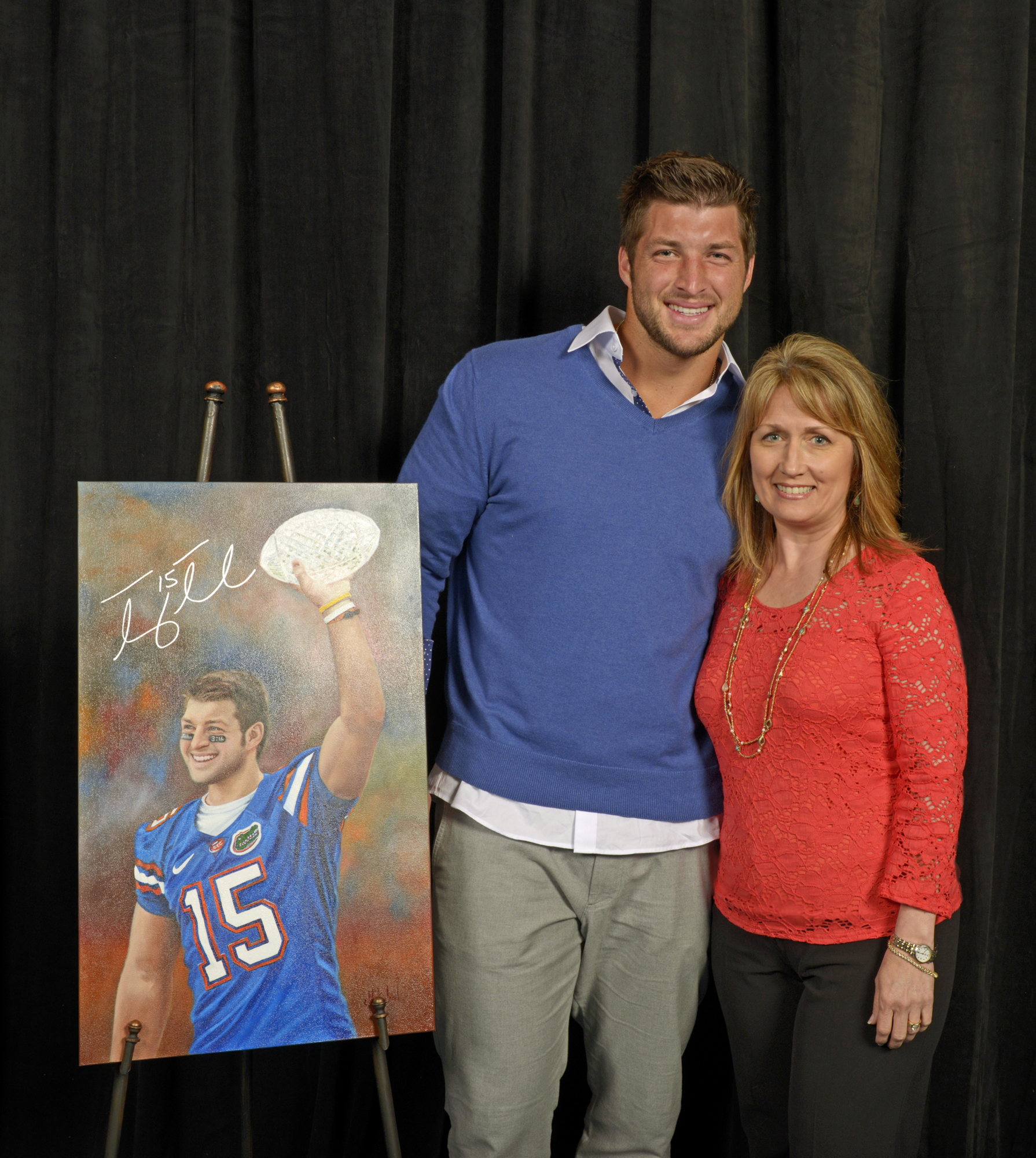 Tim Tebow portrait autograph